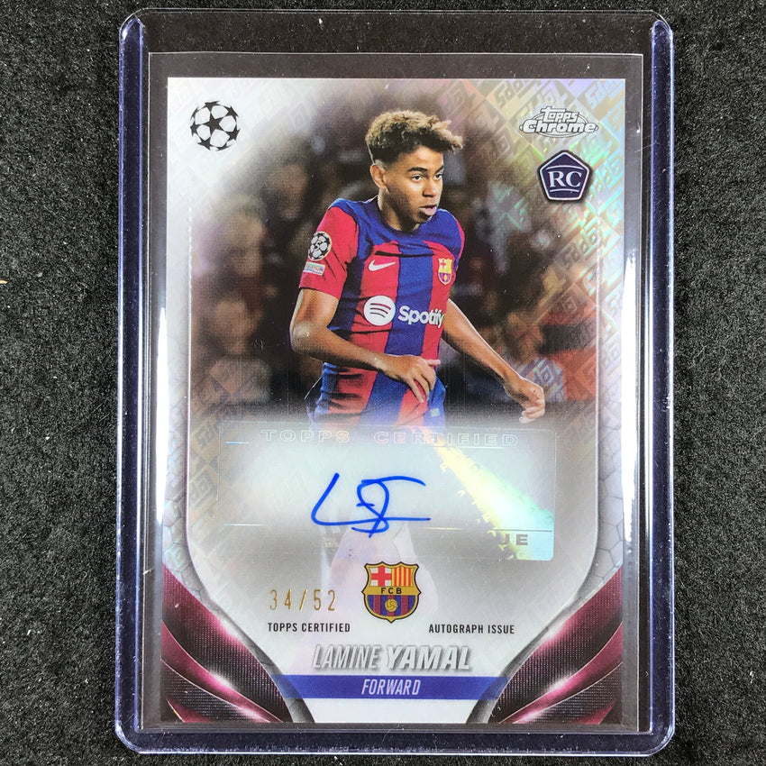 2023-24 Topps Chrome UEFA Club Comp LAMINE YAMAL Rookie Auto Toppsfractor 34/52