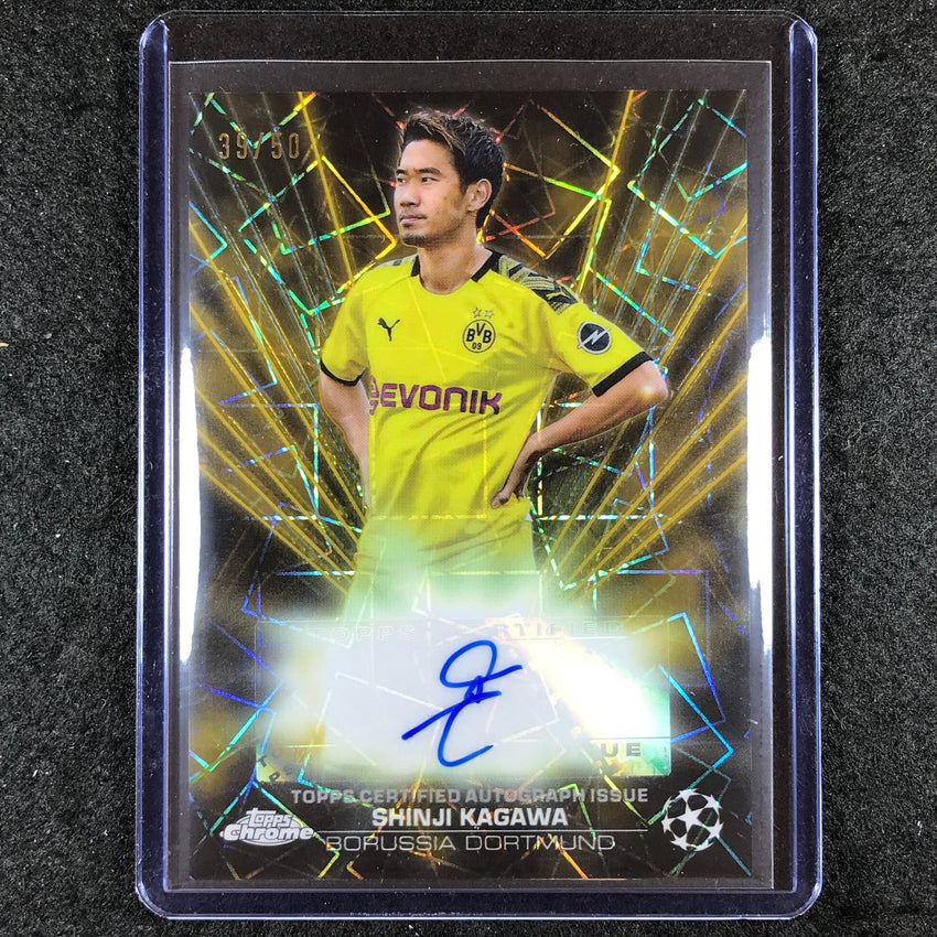 2023-24 Topps Chrome UEFA Club Comp SHINJI KAGAWA Black Lazer Auto Gold 39/50