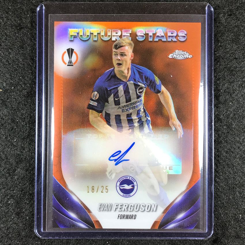 2023-24 Topps Chrome UEFA Club Comp EVAN FERGUSON Future Stars Auto Orange 18/25