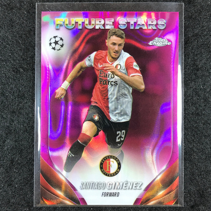2023-24 Topps Chrome UEFA Club Comp SANTIAGO GIMENEZ Future Stars Pink Lava #195