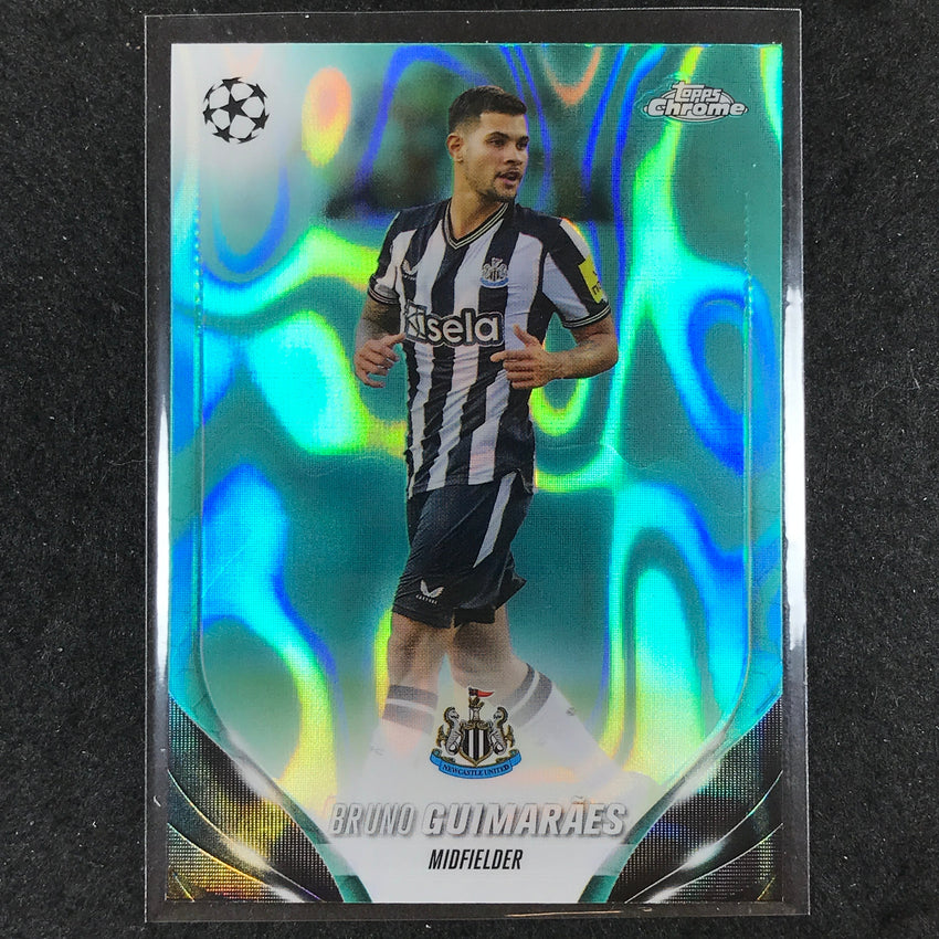 2023-24 Topps Chrome UEFA Club Comp BRUNO GUIMARAES Base Aqua Lava #104