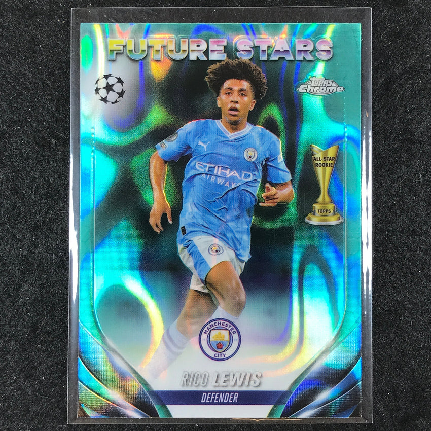 2023-24 Topps Chrome UEFA Club Comp RICO LEWIS Future Stars Aqua Lava #105