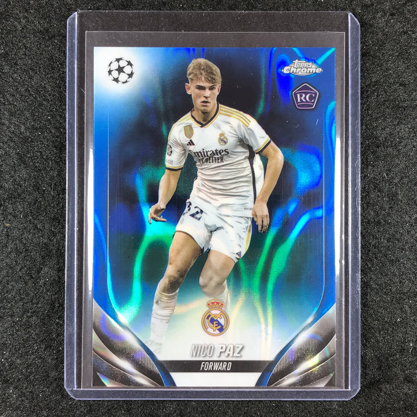 2023-24 Topps Chrome UEFA Club Comp NICO PAZ Rookie Base Blue Lava #66