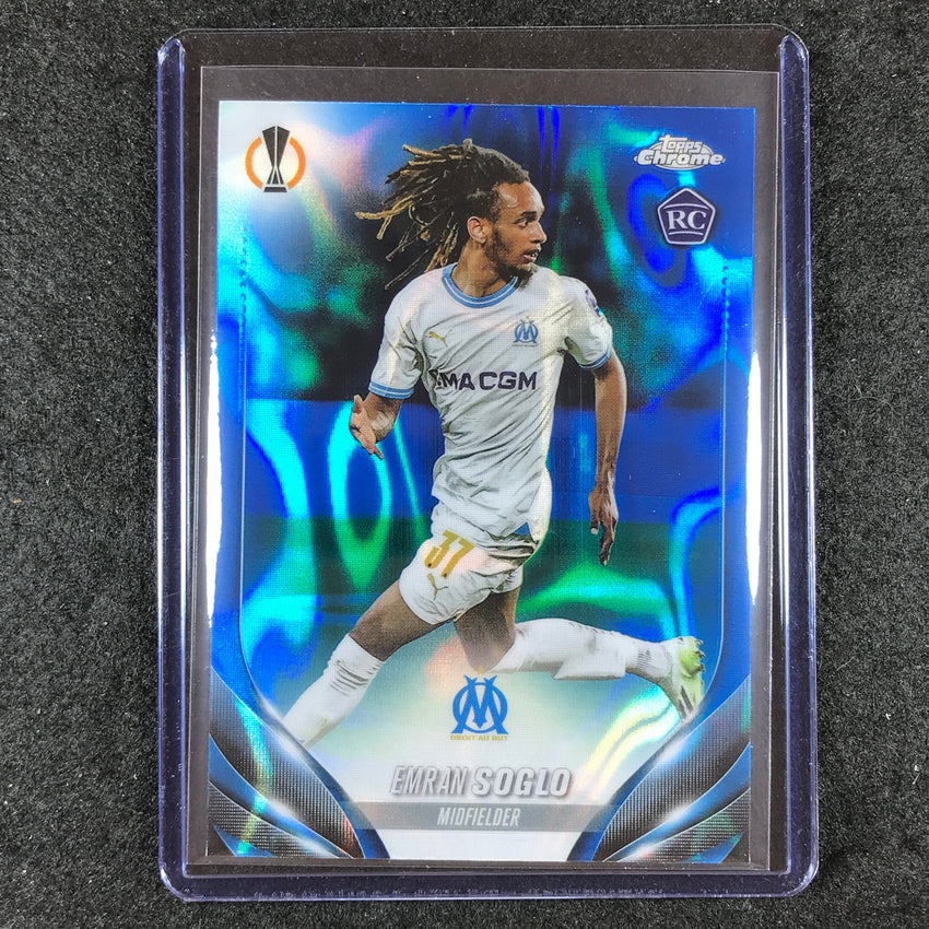 2023-24 Topps Chrome UEFA Club Comp EMRAN SOGLO Rookie Base Blue Lava #184