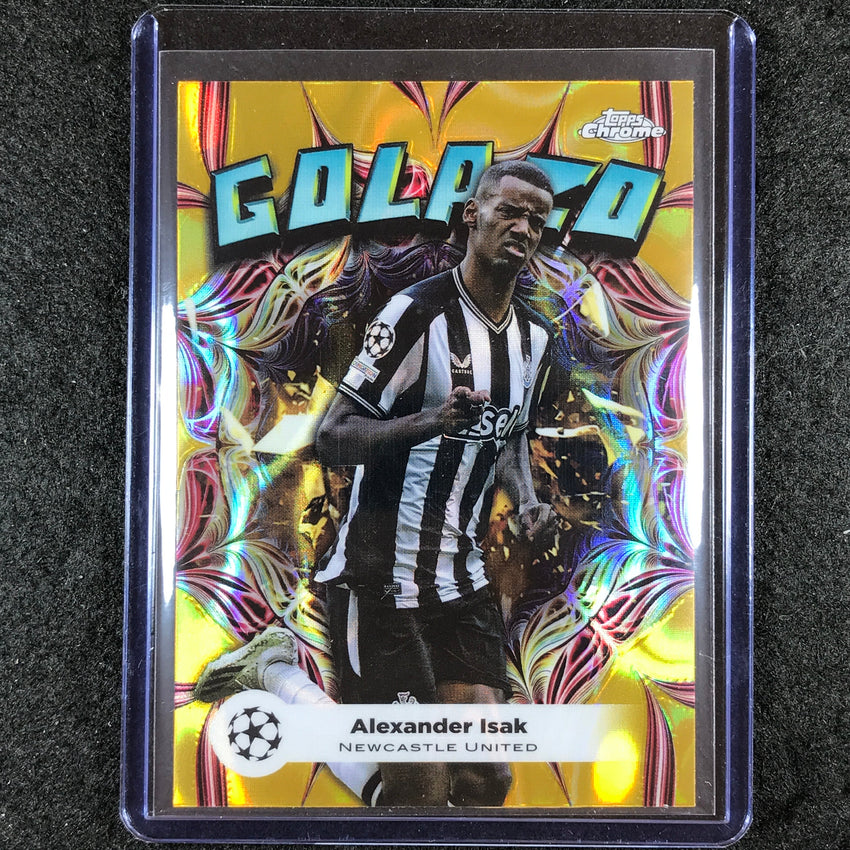 2023-24 Topps Chrome UEFA Club Comp ALEXANDER ISAK Golazo Gold Lava #3