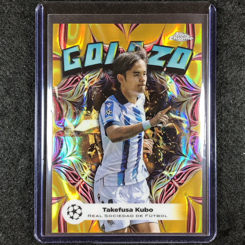 2023-24 Topps Chrome UEFA Club Comp TAKEFUSA KUBO Golazo Gold Lava #12