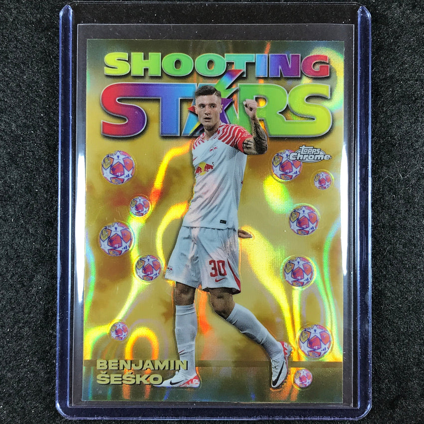 2023-24 Topps Chrome UEFA Club Comp SESKO 1998 Shooting Stars Gold Lava #9