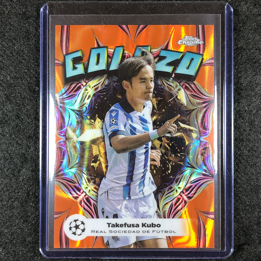 2023-24 Topps Chrome UEFA Club Comp TAKEFUSA KUBO Golazo Orange Lava #12