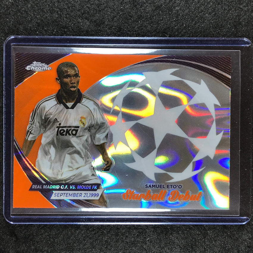 2023-24 Topps Chrome UEFA Club Comp SAMUEL ETO'O Starball Debuts Orange Lava #11