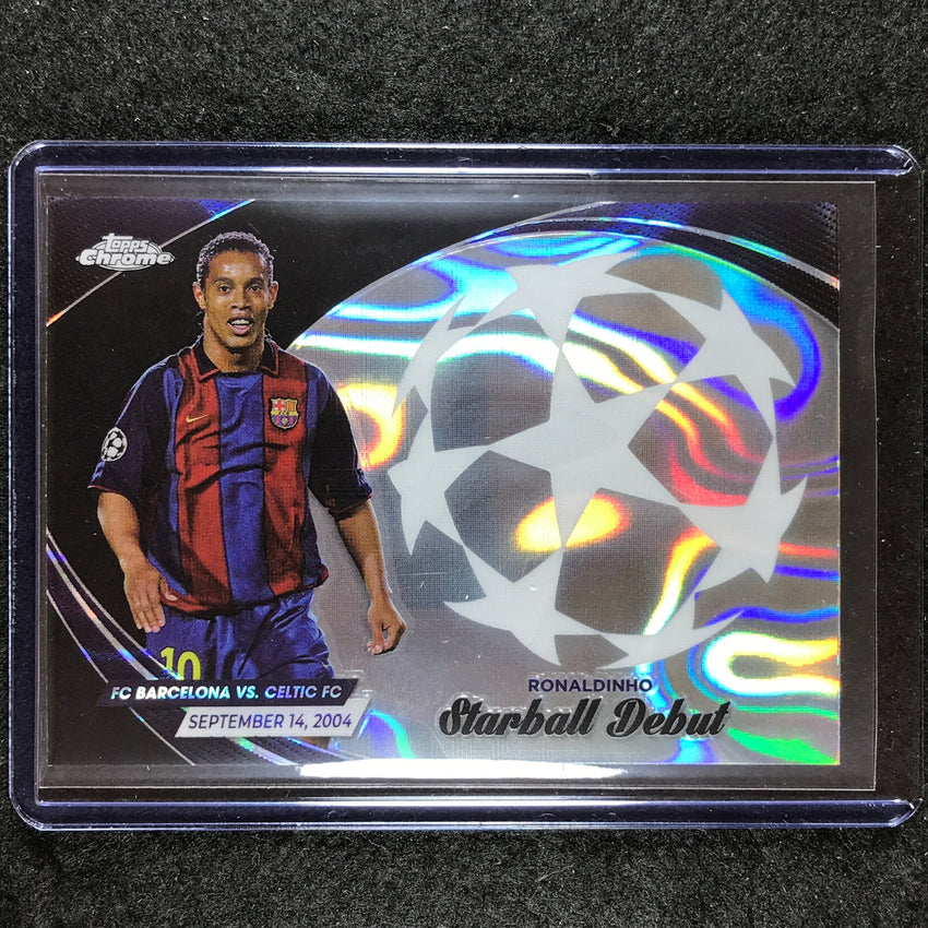 2023-24 Topps Chrome UEFA Club Comp RONALDINHO Starball Debuts Black Lava #12