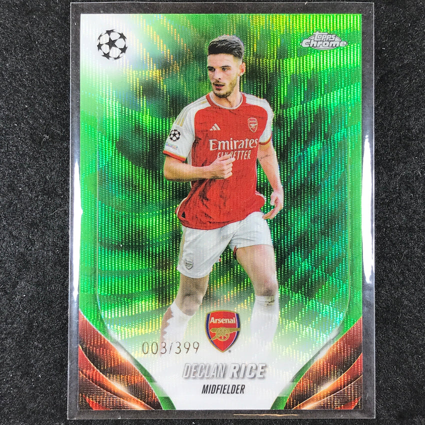 2023-24 Topps Chrome UEFA Club Comp DECLAN RICE Base Neon Green Wave 3/399 #6
