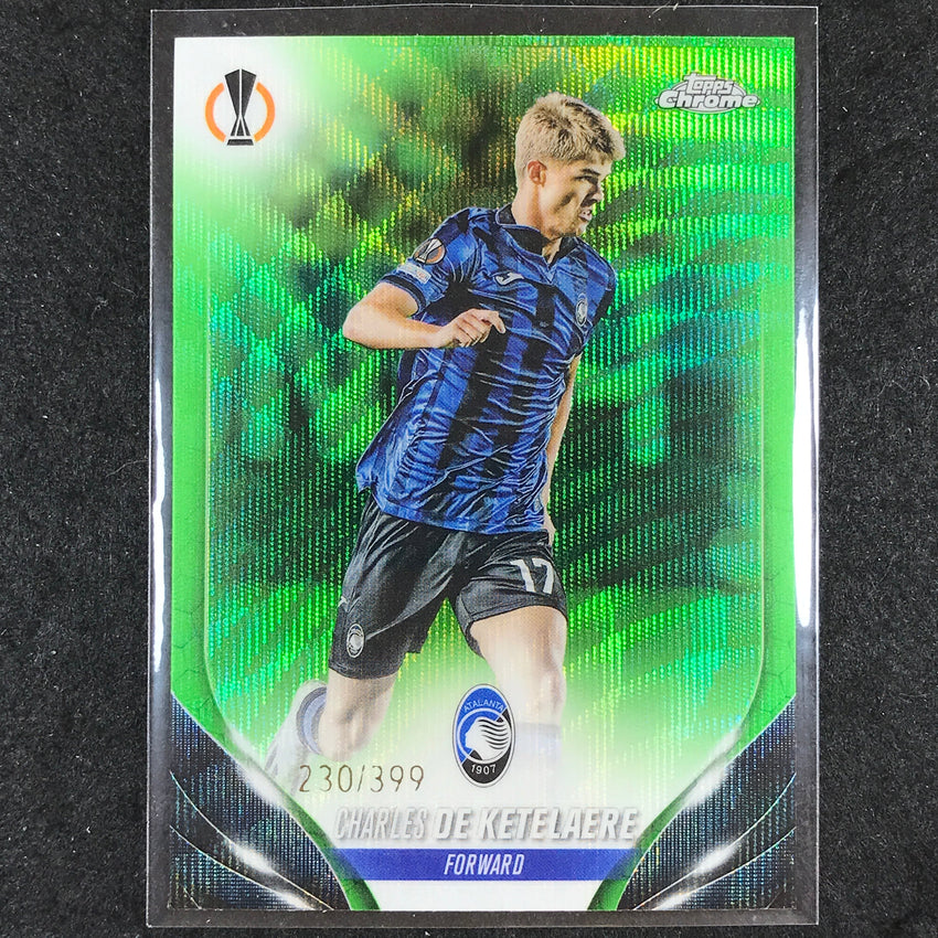 2023-24 Topps Chrome UEFA Club Comp CHARLES DE KETELAERE Neon Green Wave 230/399