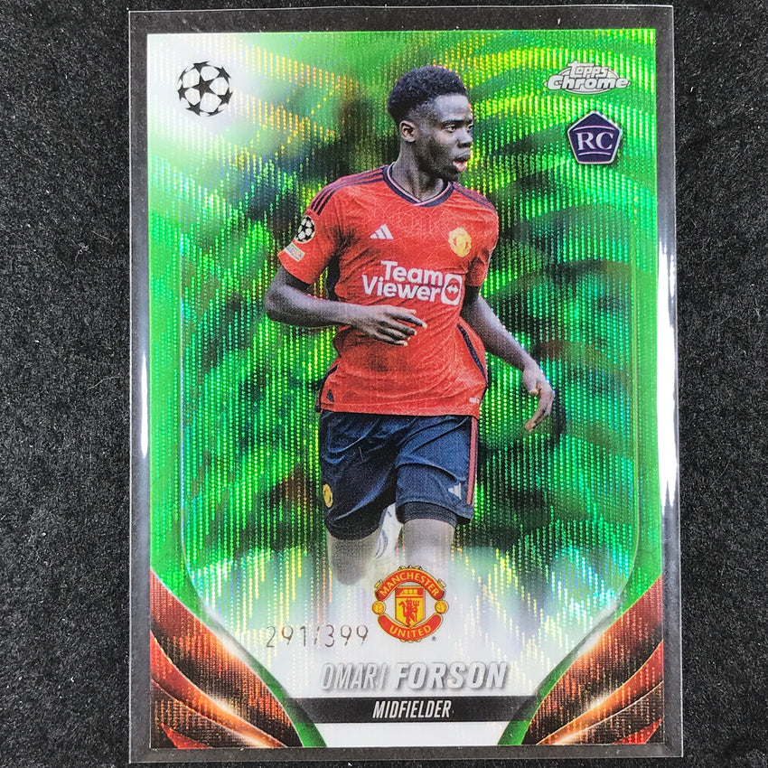2023-24 Topps Chrome UEFA Club Comp OMARI FORSON Rookie Neon Green Wave 291/399