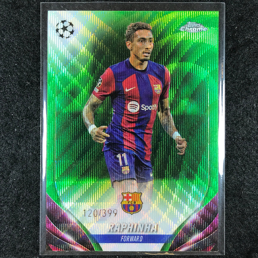 2023-24 Topps Chrome UEFA Club Comp RAPHINHA Base Neon Green Wave 120/399 #76
