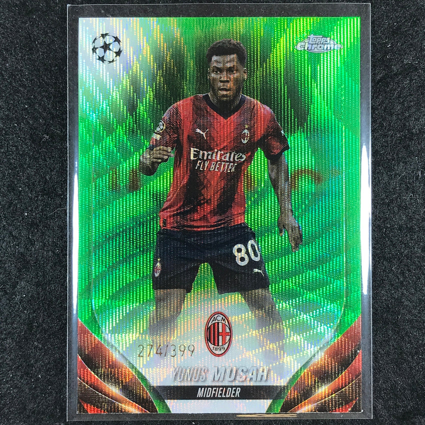 2023-24 Topps Chrome UEFA Club Comp YUNUS MUSAH Base Neon Green Wave 274/399 #89