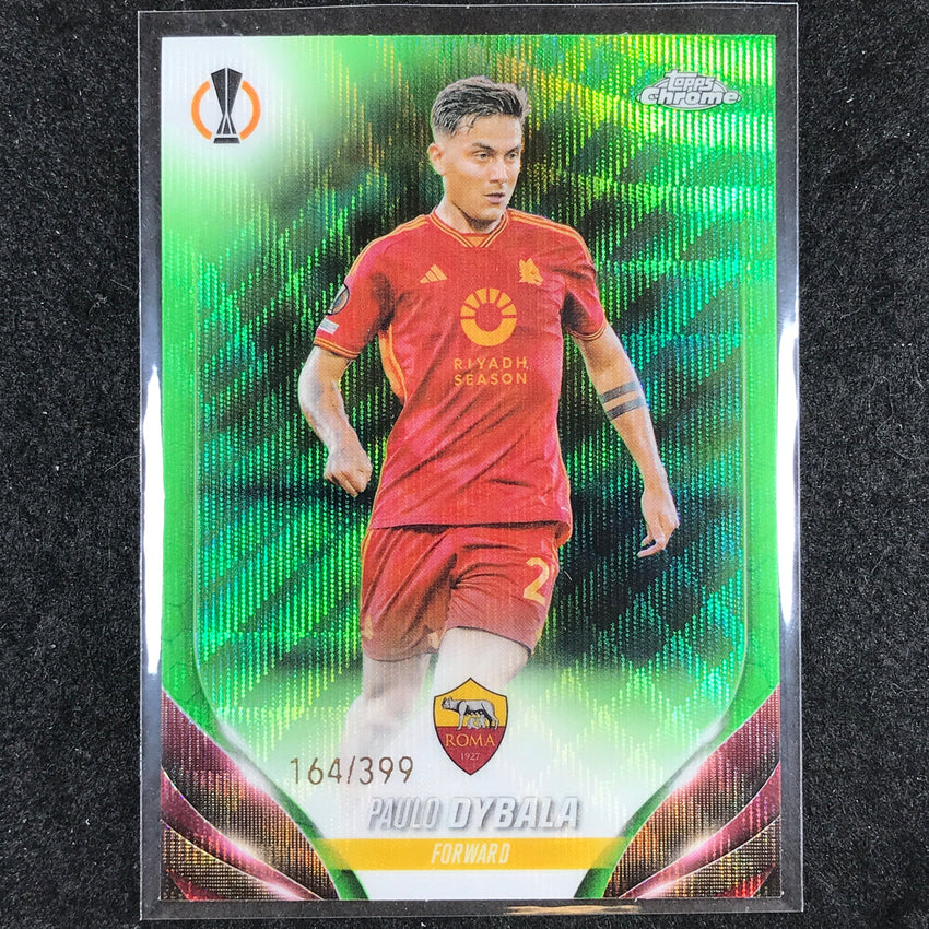 2023-24 Topps Chrome UEFA Club Comp PAULO DYBALA Base Neon Green Wave 164/399