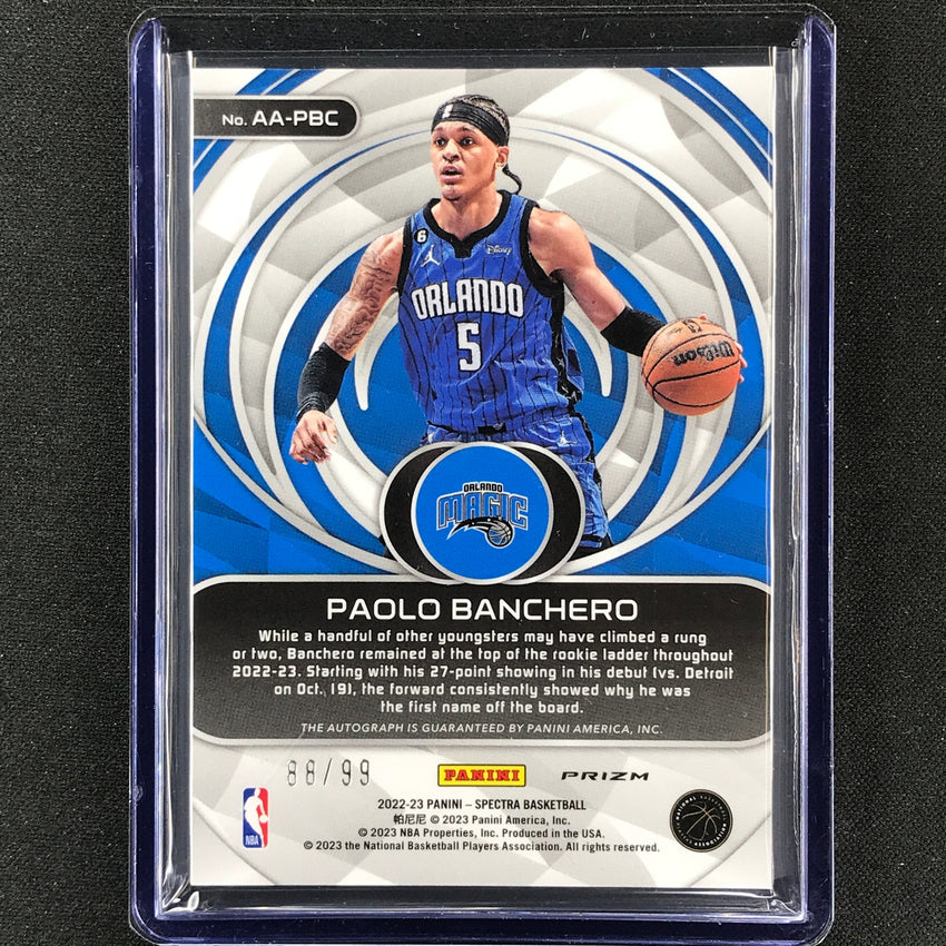 2022-23 Spectra Paolo Banchero Aspiring Rookie Auto Base 88/99