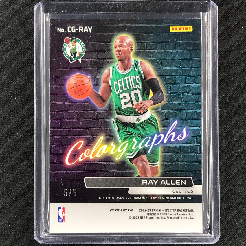2022-23 Spectra Ray Allen Colorgraphs Auto Marble 5/5 – Cherry