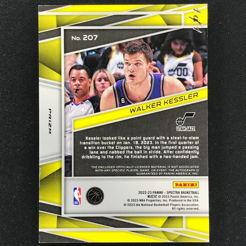 2022-23 Spectra Walker Kessler Rookie Jersey Patch Auto Nebula Logoman 1/1 No 207
