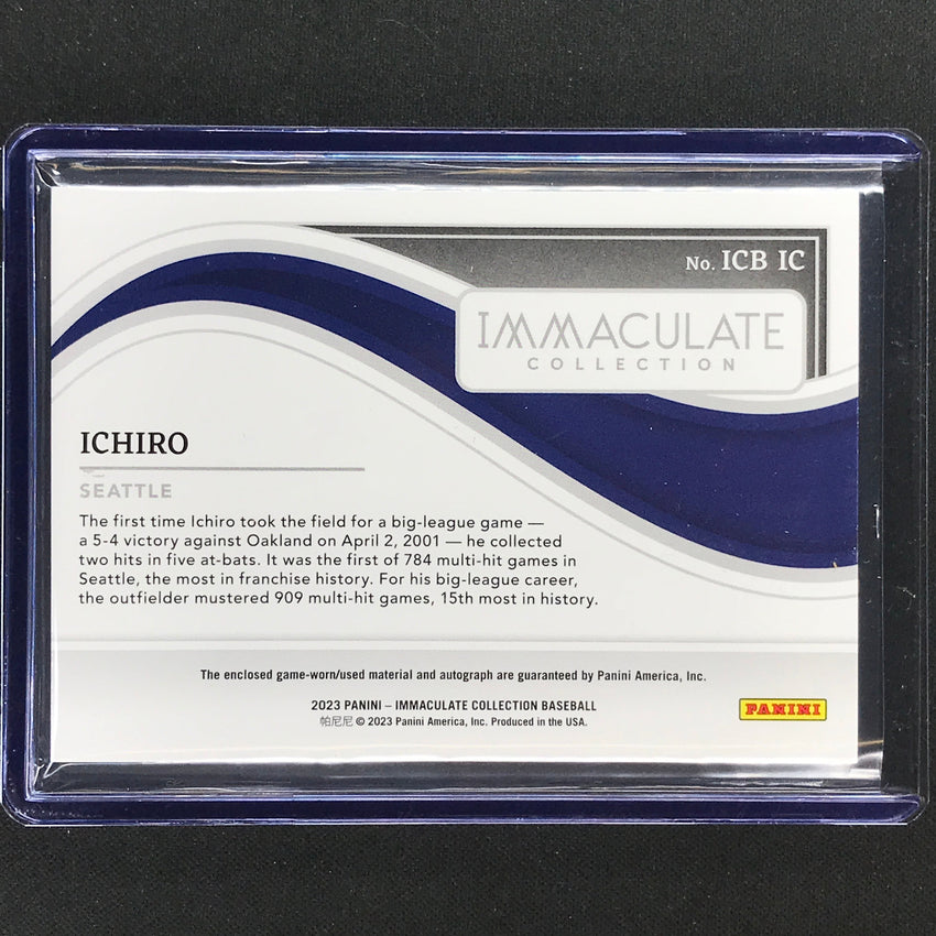 2023 Immaculate Mlb Ichiro Clear Signature Materials Relic Auto Gold 4/5