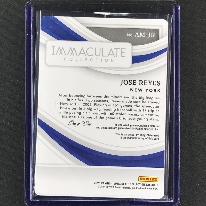 2023 Immaculate Mlb Jose Reyes Material Relic Auto Printing Plate Black 1/1