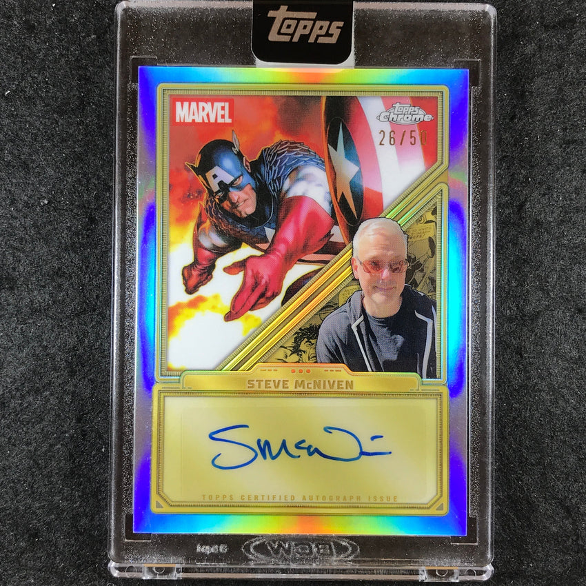 2025 Marvel Mint CAPTAIN AMERICA STEVE MCNIVEN Chrome Auto 26/50