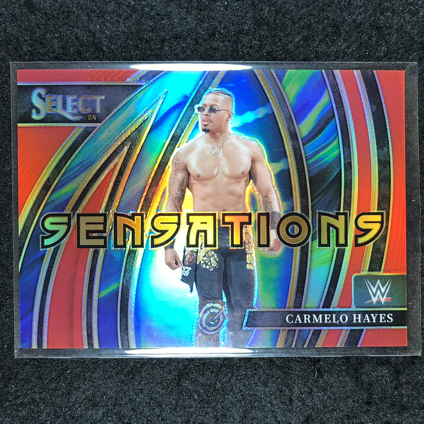 2024 Select WWE CARMELO HAYES Sensations Red 64/99 #18