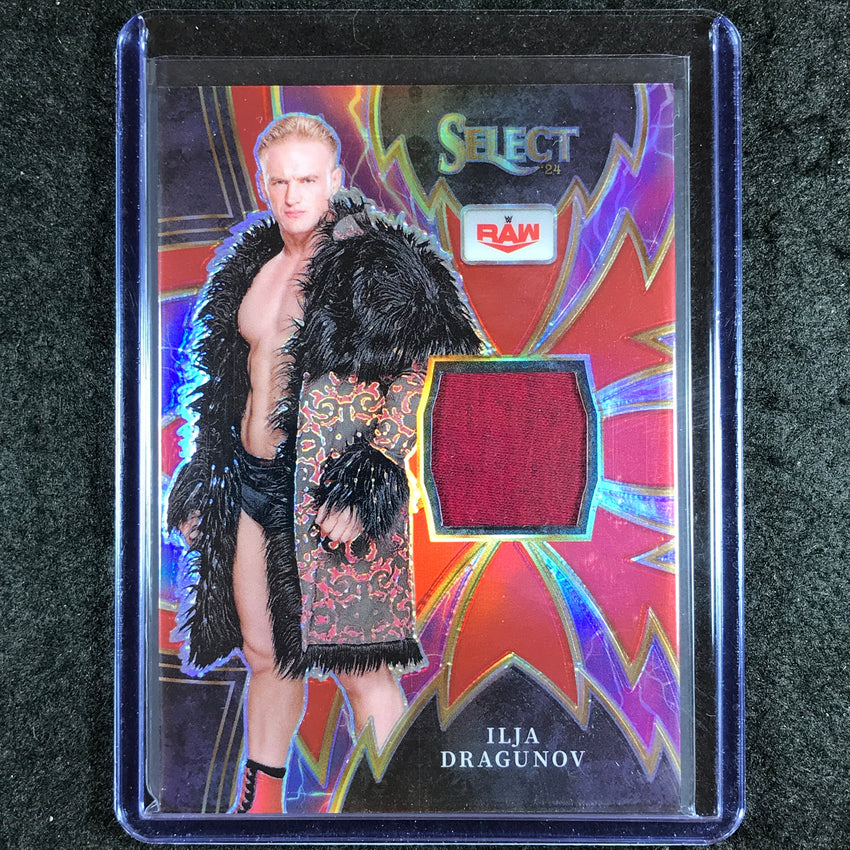 2024 Select WWE ILJA DRAGUNOV Sparks Jersey Relic Red 26/99