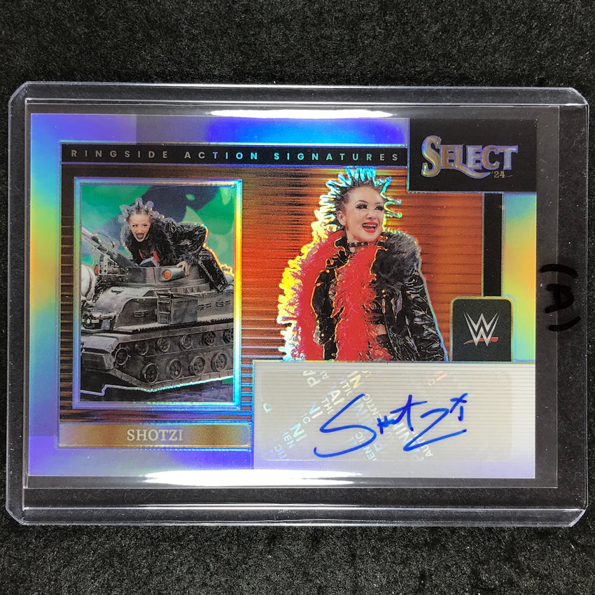 2024 Select WWE SHOTZI Ringside Action Signatures Auto Refractor #SHZ (A)