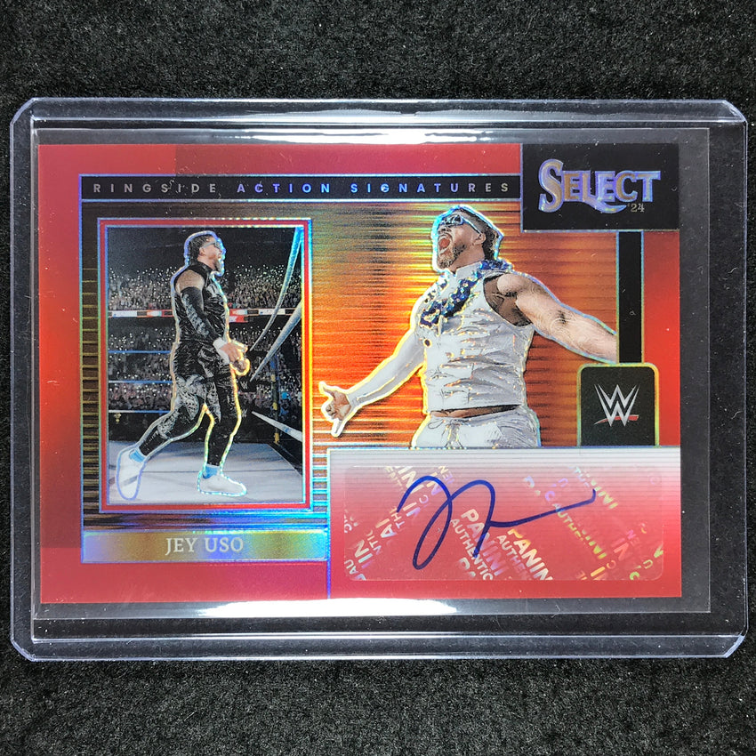 2024 Select WWE JEY USO Ringside Action Signatures Auto Red 31/99