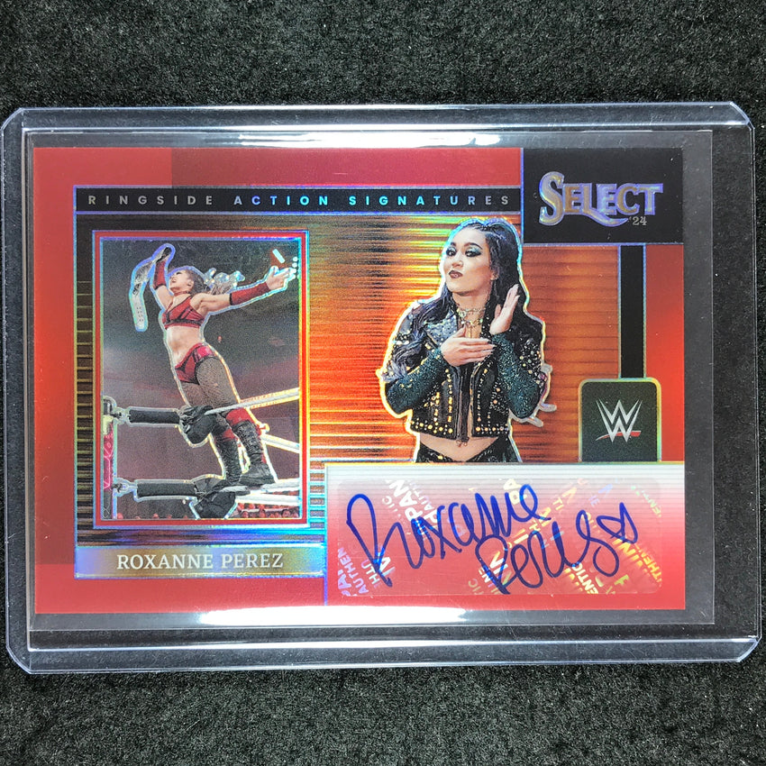 2024 Select WWE ROXXANE PEREZ Ringside Action Signatures Auto Red 32/99