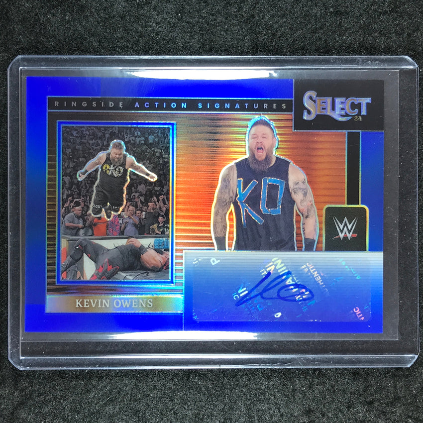 2024 Select WWE KEVIN OWENS Ringside Action Signatures Auto Blue 32/49