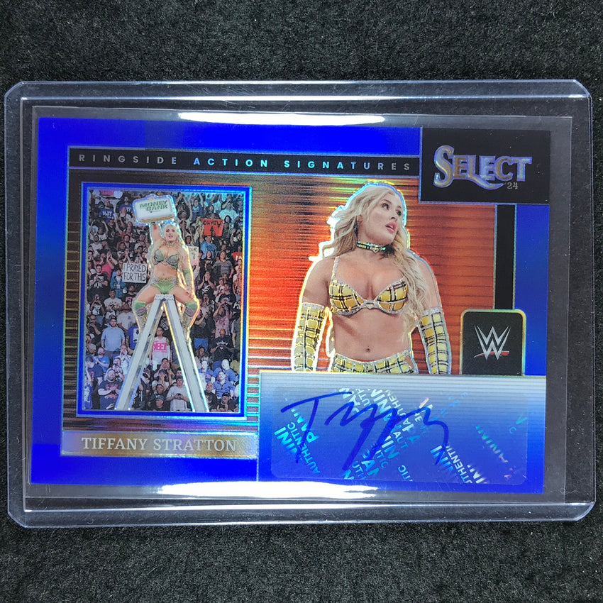 2024 Select WWE TIFFANY STRATTON Ringside Action Signatures Auto Blue 12/49