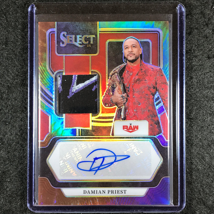 2024 Select WWE DAMIAN PRIEST Autographed Memorabilia Patch Auto Tie-Dye 12/25