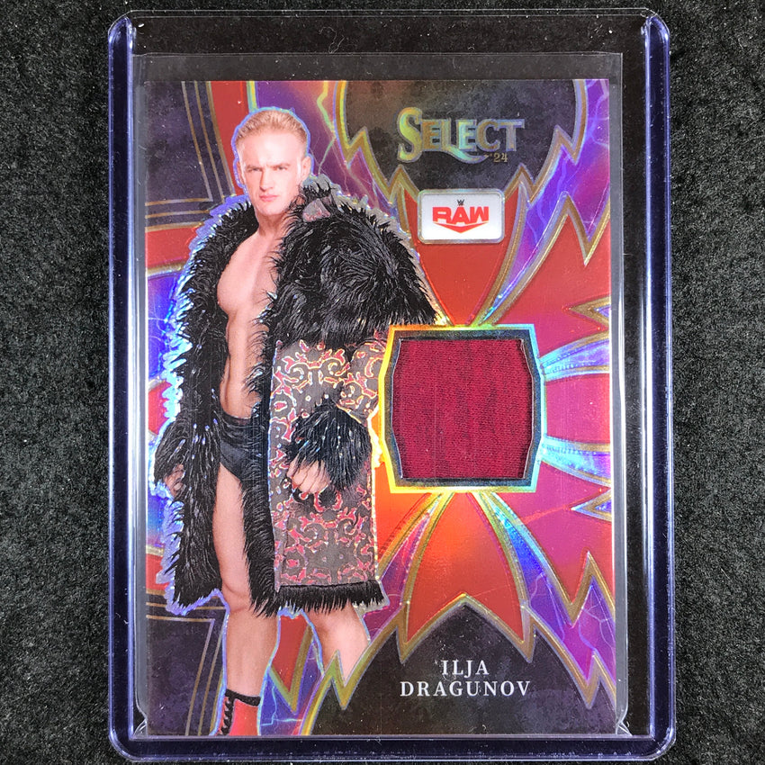 2024 Select WWE ILJA DRAGUNOV Sparks Jersey Relic Red 13/99
