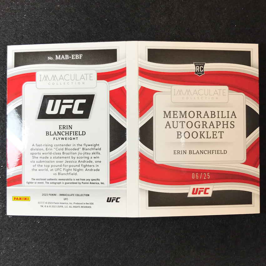 2023 Immaculate Erin Blanchfield Rookie Memorabilia Auto Booklet 6/25