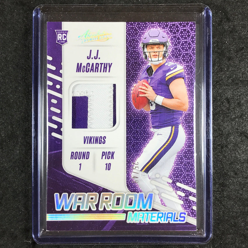 2024 Absolute Football J.J. MCCARTHY War Room Materials Rookie Patch 25/49