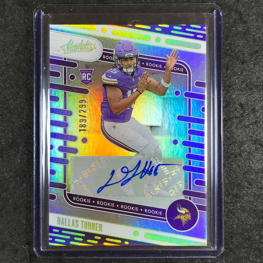 2024 Absolute Football DALLAS TURNER Signature Rookies Auto Spectrum 189/299