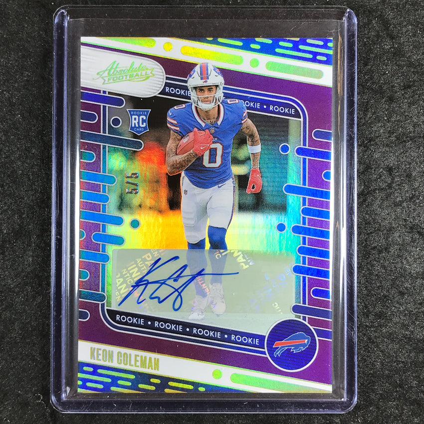 2024 Absolute Football KEON COLEMAN Signature Rookies Auto Purple 5/5
