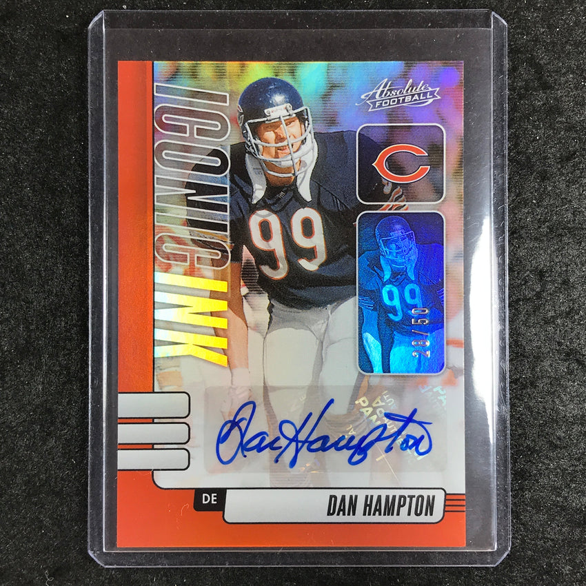 2024 Absolute Football DAN HAMPTON Iconic Ink Auto Orange 20/50