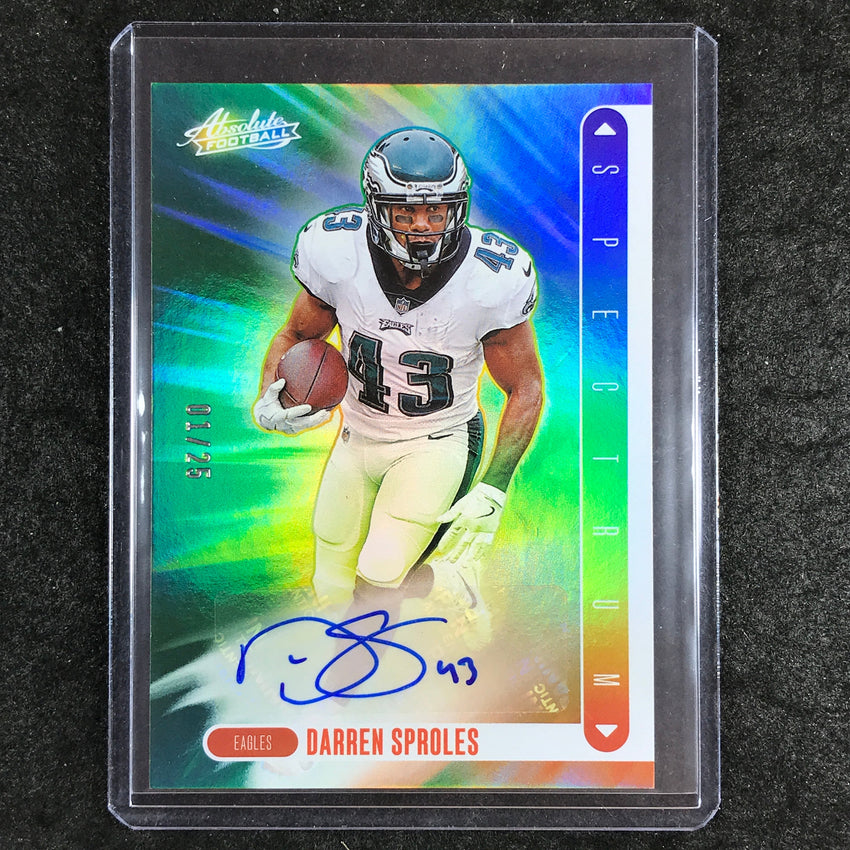2024 Absolute Football DARREN SPROLES Spectrum Signatures Auto Green 1/25