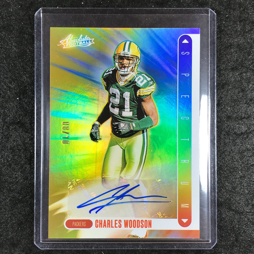 2024 Absolute Football CHARLES WOODSON Spectrum Signatures Auto Gold 8/10