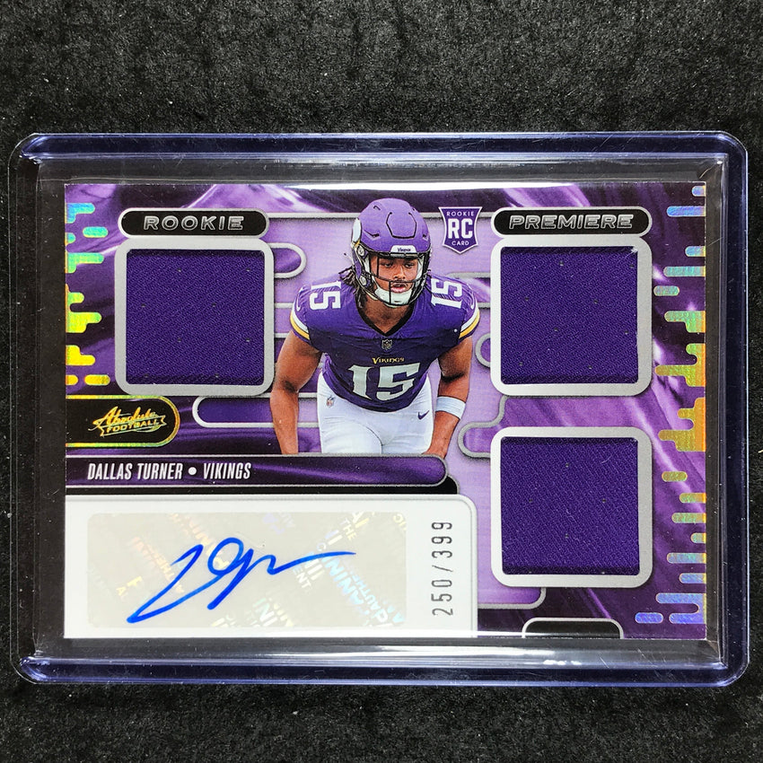 2024 Absolute Football DALLAS TURNER Rookie Premiere Materials Auto 250/399
