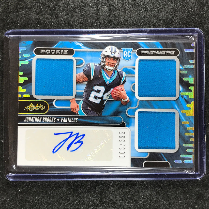 2024 Absolute Football JONATHON BROOKS Rookie Premiere Materials Auto 3/399