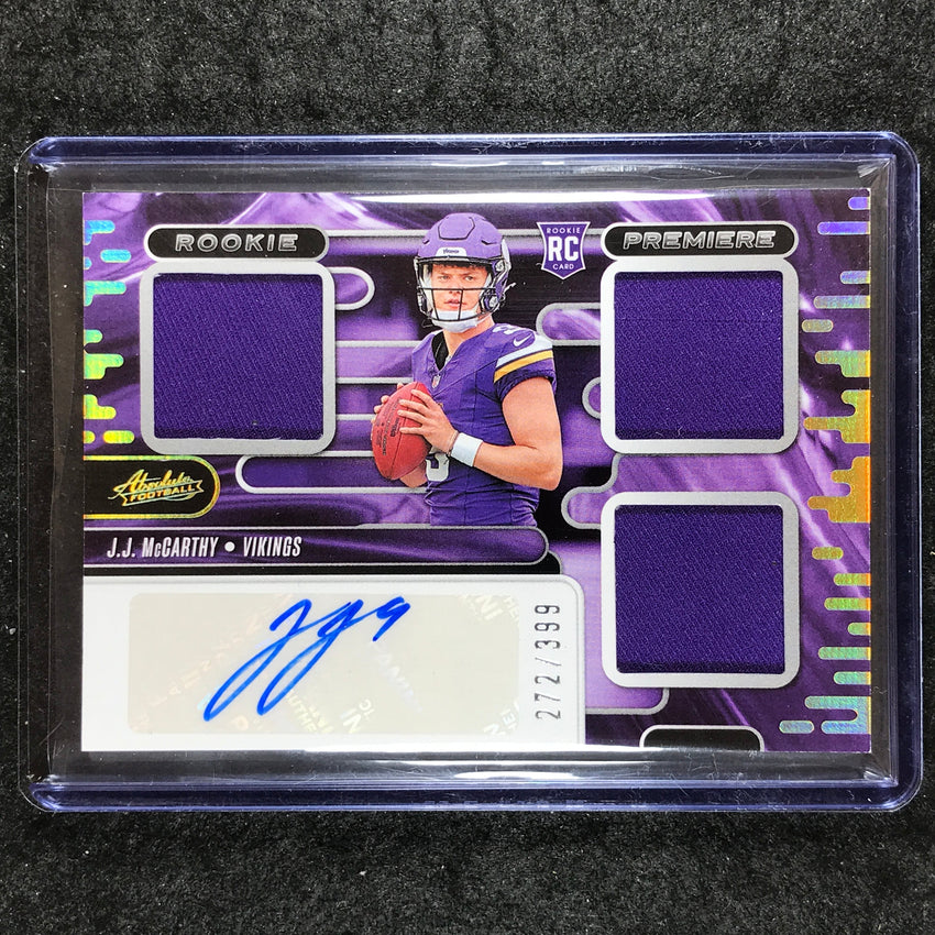 2024 Absolute Football J.J. MCCARTHY Rookie Premiere Materials Auto 272/399