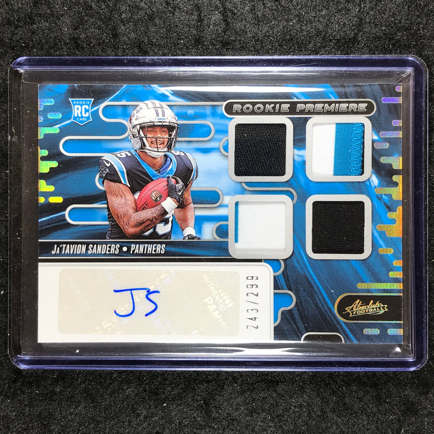 2024 Absolute Football JA'TAVION SANDERS Rookie Materials Auto Quad 243/299