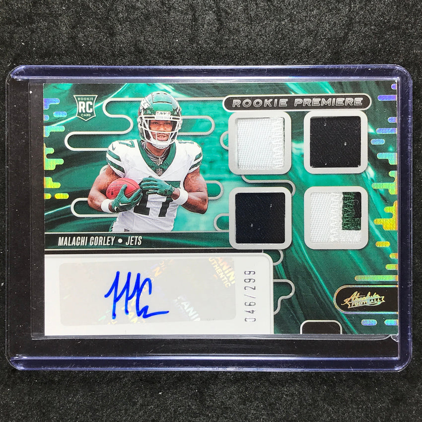 2024 Absolute Football MALACHI CORLEY Rookie Premiere Materials Auto Quad 46/299