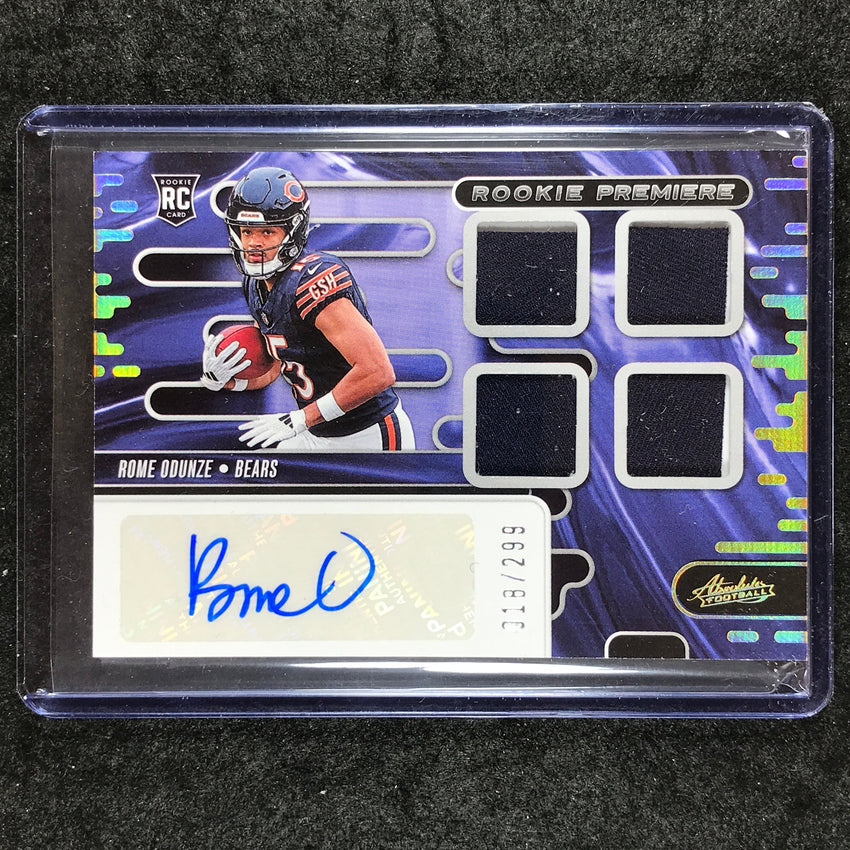 2024 Absolute Football ROME ODUNZE Rookie Premiere Materials Auto Quad 18/299