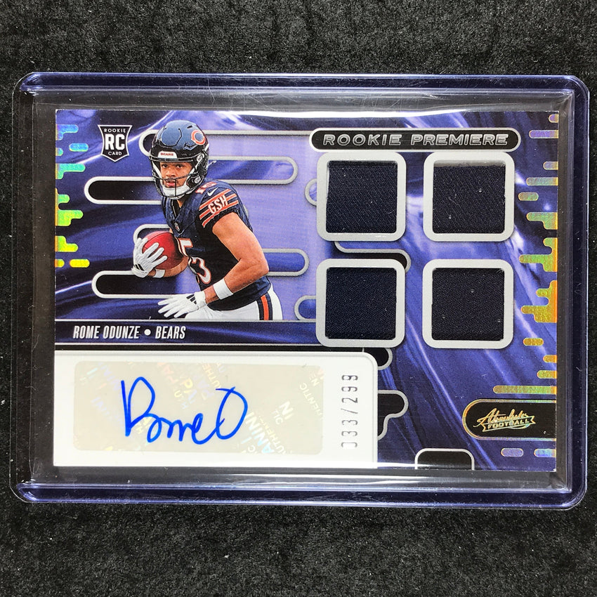 2024 Absolute Football ROME ODUNZE Rookie Premiere Materials Auto Quad 33/299