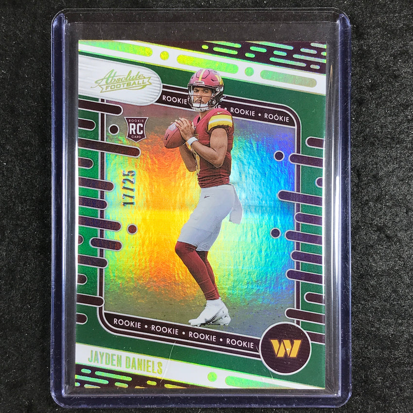 2024 Absolute Football JAYDEN DANIELS Rookie Base Green Spectrum 17/25 #102